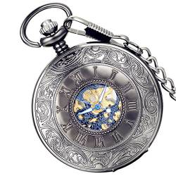 Lancardo Taschenuhr Vintage Herren Damen Uhr Analog mit Metall Kette Weihnachten Geschenk LCD100903 von Lancardo