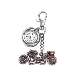 Silverora Schlüsselanhänger Uhr für Damen und Herren Taschenuhr mit Schlüsselschließe Pocket Taschenuhr Ansteckuhr Rucksack Sport Easy Carry Motorradanhänger von Lancardo