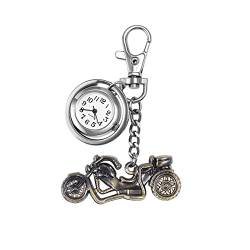 Silverora Schlüsselanhänger Uhr für Damen und Herren Taschenuhr mit Schlüsselschließe Pocket Taschenuhr Ansteckuhr Rucksack Sport Easy Carry Motorradanhänger von Lancardo