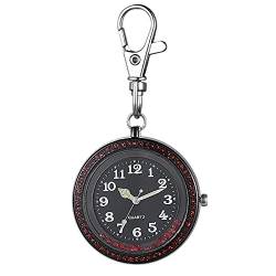 Silverora Uhr mit Karabiner Schlüsselanhänger Analog Taschenuhr Quarzuhr für Herren Damen Rucksack Gürtel Outdoor von Lancardo