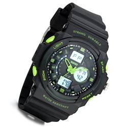 lancardo 30 m Wasserdicht Dual Display Multi-Funktion Sport Digital Quarz Kautschuk Armbanduhr (grün) von Lancardo