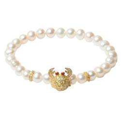 Lancaster Pulsera Mujer JLA-BR-CRAB-6-WH Dorado Blanco Plata de Ley 16 mm von Lancaster