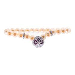 Lancaster Pulsera Mujer JLA-BR-OWL-1-PE Plateado Naranja Circonita Plata de Ley 16 mm von Lancaster