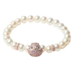 Lancaster Pulsera Mujer JLA-BR-OWL-2-WH Blanco Plata de Ley 16 mm Rosado von Lancaster