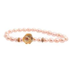 Lancaster Pulsera Mujer JLA-BR-OWL-6-PE Dorado Naranja Circonita Plata de Ley 16 mm von Lancaster