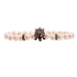 Lancaster Pulsera Mujer JLA-BR-TURTLE-4-WH Marrón Blanco Plata de Ley 16 mm von Lancaster