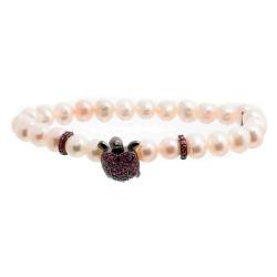 Lancaster Pulsera Mujer JLA-BR-TURTLE-5-WH Morado Blanco Plata de Ley 16 mm von Lancaster