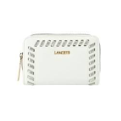 Lancetti Geräumige Damengeldbörse aus PU-Leder mit Geschenkbox, Weiß Kleiner Hügel, Casual von Lancetti