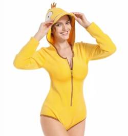 Landofgenie Damen Bodysuit Baumwolle Bodysuit Onesie Schlafanzug Cosplay Outfits Gelb M von Landofgenie