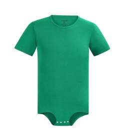 Landofgenie Herren Druckknopf Schritt Shirt Bodysuit Kurzarm Leotard Unterhemd Romper Einteiliger Bodysuit Grün XL von Landofgenie