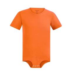 Landofgenie Männer One Piece Bodysuit Druckknopf Schritt Shirt Bodysuit Kurzarm Romper Pyjama Orange S von Landofgenie