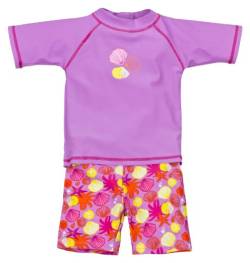 Landora: Baby- / Kleinkinder-Badebekleidung 2er Set mit UV-Schutz 50+ und Oeko-Tex100, violett in Größe 86/92 von Landora