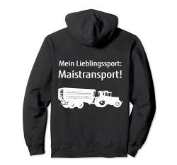 Druck auf Rücken Mais häckseln Landwirt Bauer Maistransport Pullover Hoodie von Landwirt T-Shirts und Bekleidung Bauer nordishland