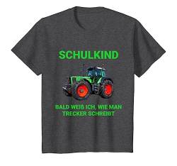 Kinder Landwirt Trecker Traktor Schulkind Junge Einschulung Schule T-Shirt von Landwirt T-Shirts und Bekleidung Bauer nordishland