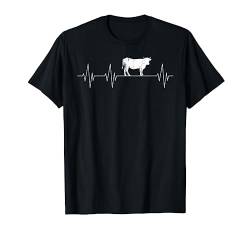 Bauernhof Tier Farm Landwirt Geschenk Herzschlag Kuh T-Shirt von Landwirtschaft Tiermotiv Kuh Geschenke