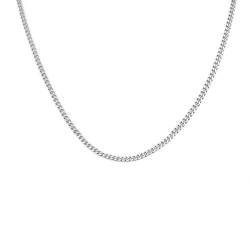 Brandlinger ® Atelierc Curb Halskette für Damen aus vergoldetem 925 Sterling Silber. Länge 35cm + 7cm Verlängerung (Silber) von Langro Living