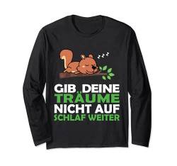 Eichhörnchen Nachthemd Schlafshirt Pyjama Schlafanzug Langarmshirt von Langschläfer Morgenmuffel Nachteule Geschenkidee