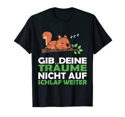 Eichhörnchen Nachthemd Schlafshirt Pyjama Schlafanzug T-Shirt von Langschläfer Morgenmuffel Nachteule Geschenkidee