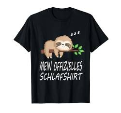 Faultier Nachthemd Schlafshirt Pyjama Schlafanzug Geschenk T-Shirt von Langschläfer Morgenmuffel Nachteule Geschenkidee