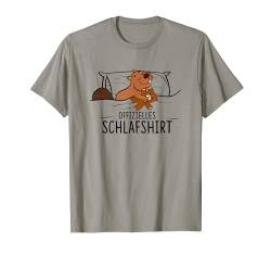 Offizieller Schlafanzug aus Flanell T-Shirt von Langschläfer Morgenmuffel Schlafanzug Geschenkidee