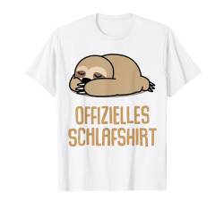 Offizielles Schlafshirt Pyjama Nachthemd Faultier Geschenk T-Shirt von Langschläfer Morgenmuffel Schlafanzug Geschenkidee