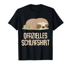 Offizielles Schlafshirt Pyjama Nachthemd Faultier Geschenk T-Shirt von Langschläfer Morgenmuffel Schlafanzug Geschenkidee