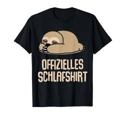 Offizielles Schlafshirt Pyjama Nachthemd Faultier Geschenk T-Shirt von Langschläfer Morgenmuffel Schlafanzug Geschenkidee