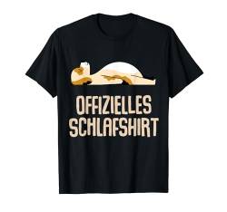 Offizielles Schlafshirt Pyjama Nachthemd Hund Fun Geschenk T-Shirt von Langschläfer Morgenmuffel Schlafanzug Geschenkidee