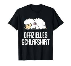 Offizielles Schlafshirt Pyjama Nachthemd Schaf Fun Geschenk T-Shirt von Langschläfer Morgenmuffel Schlafanzug Geschenkidee