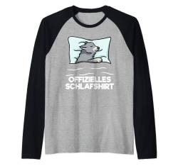 Offizielles Schlafshirt Wolf Nachthemd Hund Pyjama Schlaf Raglan von Langschläfer Morgenmuffel Schlafanzug Geschenkidee