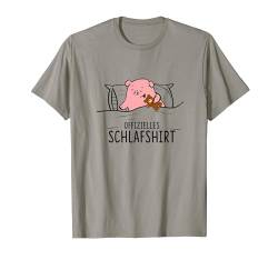 Offizielles Schweine-Schlafanzug-Nachthemd T-Shirt von Langschläfer Morgenmuffel Schlafanzug Geschenkidee