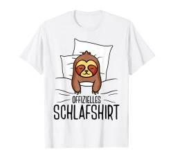 Faultier Offizielles Schlafshirt Schlafanzug Nachtwäsche T-Shirt von Langschläfer Schlafen Morgenmuffel Schlafshirts