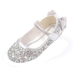 Prinzessin Schuhe Mädchen Mary Jane Flats Ballett Sandalen Mädchen Pailletten Party Festliche Schuhe Silber EU 28 von Lanivic