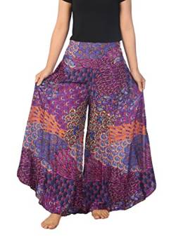 Lannaclothesdesign Damen Palazzo-Hose, breite Beine, Größe S, M, L, XL, 101,6 cm - Violett - Mittel von Lannaclothesdesign