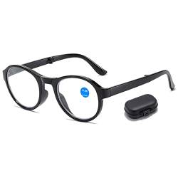 Lanomi Faltbar Gleitsichtbrille Blaulichtfilter Lesebrille Kompakt Progressives Blaulichtfilter Lesehilfe Tragbare Sehhilfe Ultraleicht Multifokus Brille mit Etui Schwarz(Blaulichtfilter) 2.0 von Lanomi