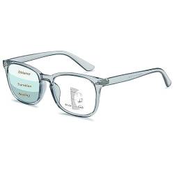 Lanomi Gleitsichtbrille Damen Herren Progressive Multifokale Lesebrille Blaulichtfilter Rechteck Lesehilfe Sehhilfe Gleitsichtlesebrille Blaugrau 1.5 von Lanomi