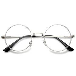 Lanomi Runde Lesebrille Metall Herren Damen Lesehilfe Classic Retro Nerdbrille Federscharnier Stil 60er Sehhilfe Brille mit Stärke Silber 1.0 von Lanomi