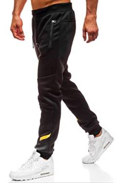 Lantch Herren Hosen Hose Sporthose Trainingshose Cargo Pants Jogginghose Sweatpants Jogger Mode Freizeit Laufen Streifen Enger Beinabschluss, S, Schwarz von Lantch