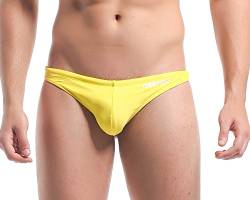 Lantra Besa Herren T Back G String Thong Badehose Bikini Bottom Slip für Sommer Schwimmen MEHRWEG cm (Typ 2) - Gelb (M, um 2 Größen Kleiner als DE Norm) von Lantra Besa