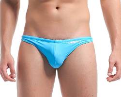 Lantra Besa Herren T Back G String Thong Badehose Bikini Bottom Slip für Sommer Schwimmen MEHRWEG cm (Typ 2) - Hellblau (M, um 2 Größen Kleiner als DE Norm) von Lantra Besa