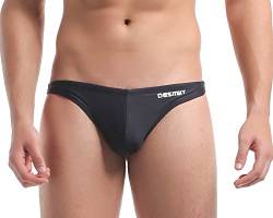Lantra Besa Herren T Back G String Thong Badehose Bikini Bottom Slip für Sommer Schwimmen MEHRWEG cm (Typ 2) - Schwarz (L, um 2 Größen Kleiner als DE Norm) von Lantra Besa