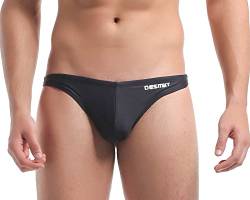 Lantra Besa Herren T Back G String Thong Badehose Bikini Bottom Slip für Sommer Schwimmen MEHRWEG cm (Typ 2) - Schwarz (XL, um 2 Größen Kleiner als DE Norm) von Lantra Besa