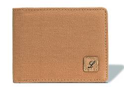 Lanyani RFID Wallets Bifold Simple, Canvas Brown, small, Casual von Lanyani