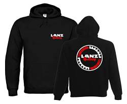 Lanz Bulldog Hoodie Brust- und Rückendruck | Schwarz | Größe S von Lanz Bulldog