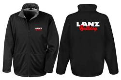 Lanz Bulldog Softshell-Jacke Herren, Langarm, Brust- und Rückendruck | Schwarz | Größe L von Lanz Bulldog