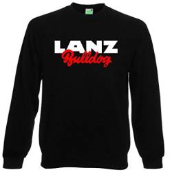 Lanz Bulldog Sweatshirt Unisex Pullover | Langarm, Rundhals, großer Brustdruck | Schwarz| Größe 3XL von Lanz Bulldog