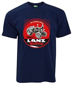 Lanz Bulldog T-Shirt Legende lebt | Herren, Kurzarm, Rundkragen | Navyblau | Größe 3XL von Lanz Bulldog