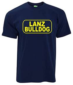 Lanz Bulldog T-Shirt Oldtimer Traktor-Logo Herrenshirt Kurzarm Rundkragen | Navyblau | Größe S von Lanz Bulldog