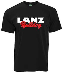 Lanz Bulldog T-Shirt Traktor-Logo Herren Kurzarm Rundkragen Brustdruck | Schwarz | Größe S von Lanz Bulldog