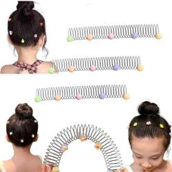 Dehnbare unsichtbare Haarspangen, 1/3 Stück Mädchen U-Form Finishing Fixer Kamm Stirnbänder, flexibles Clip-förmiges Set-Zubehör for Kinder, Kleinkinder, Kinderzubehör (Color : Ball, Size : 3Pcs) von LaoSShu